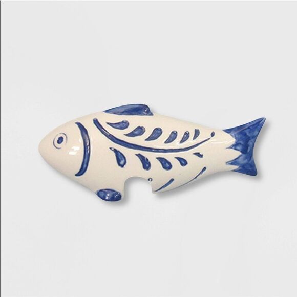 Opalhouse 4” Ceramic Fish Pot Percher🐟 white&blue - Picture 6 of 9
